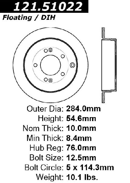 2006-2009 Hyundai Azera Disc Brake Rotor - Rear (Centric)