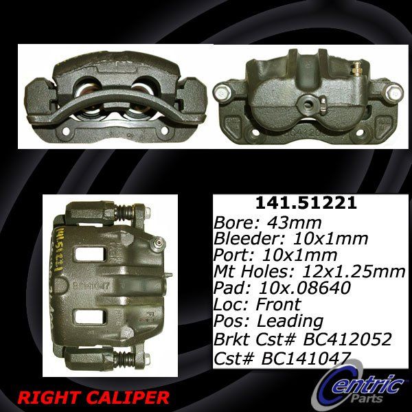 2001-2005 Hyundai Santa Fe Disc Brake Caliper - Front Right (Centric)