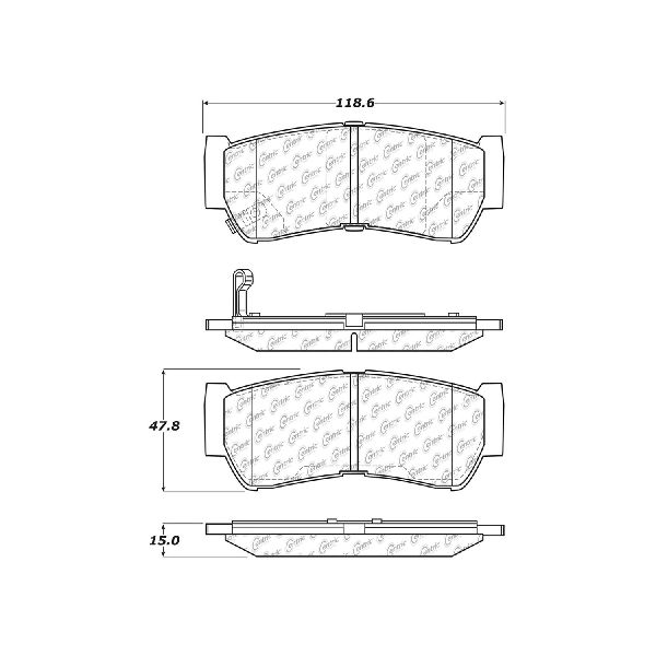 2007-2009 Hyundai Santa Fe Disc Brake Pad Set - Rear (Centric)