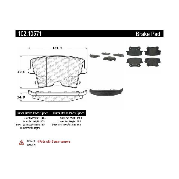 2006-2008 Dodge Magnum Disc Brake Pad Set - Rear (Centric)