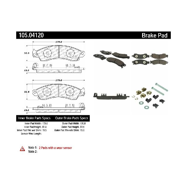 1988-1992 Pontiac Firebird Disc Brake Pad Set - Front (Centric)