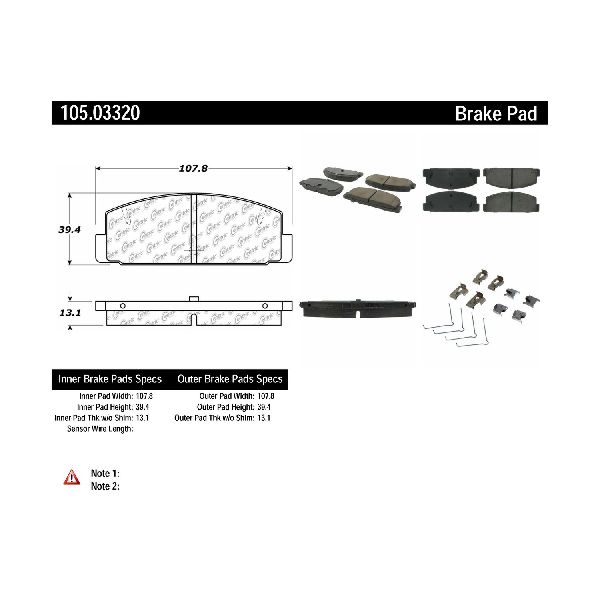 2003-2005 Mazda 6 Disc Brake Pad Set - Rear (Centric)