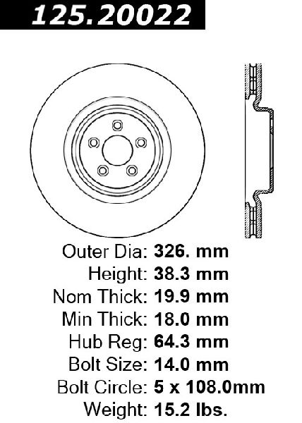 2006-2008 Jaguar S-Type Disc Brake Rotor - Rear (Centric)