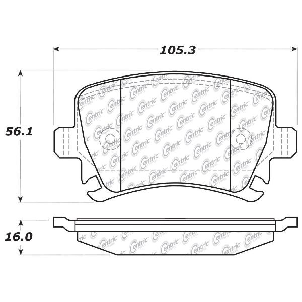 2009-2016 Volkswagen CC Disc Brake Pad Set - Rear (Centric)