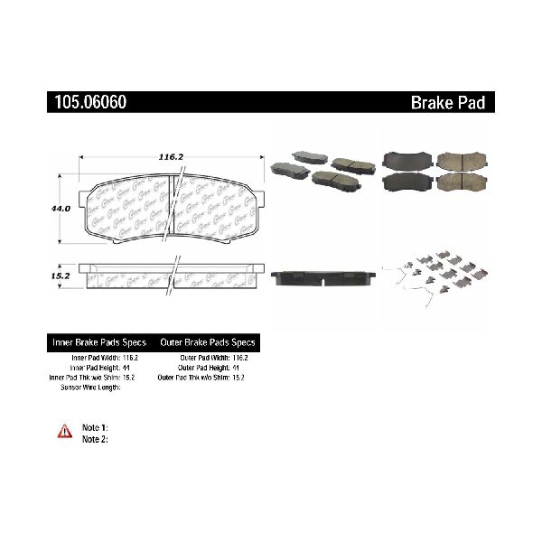 2001-2007 Toyota Sequoia Disc Brake Pad Set - Rear (Centric)