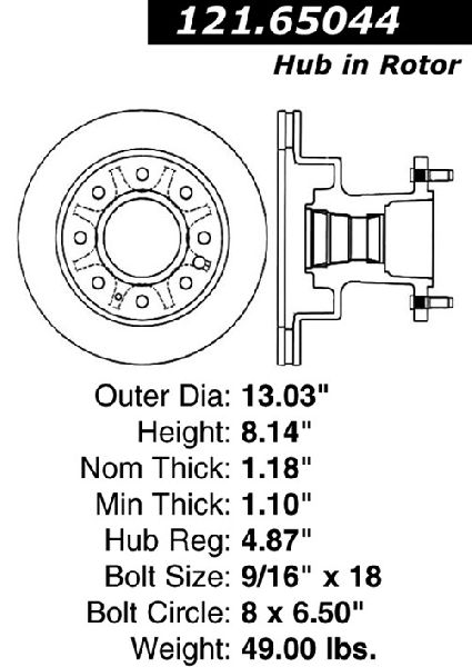 1995-1997 Ford F-350 Disc Brake Rotor and Hub Assembly - Front (Centric)