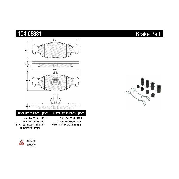 1997-2006 Jaguar XK8 Disc Brake Pad Set - Rear (Centric)