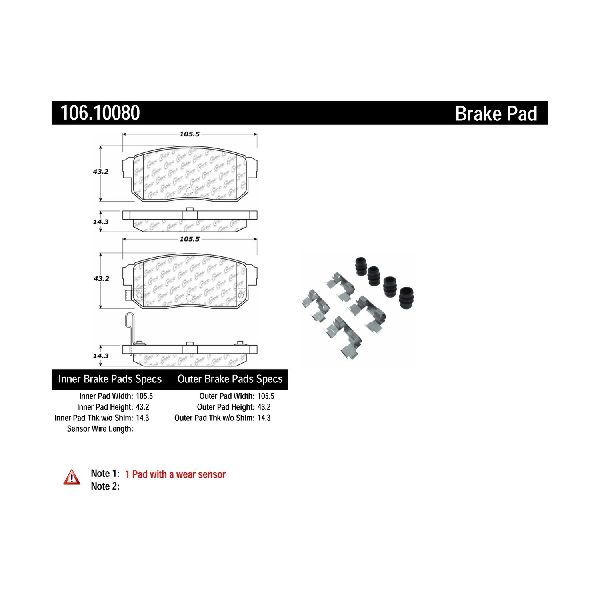2004-2011 Mazda RX-8 Disc Brake Pad Set - Rear (Centric)