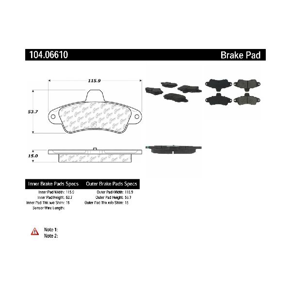 1995-2000 Ford Contour Disc Brake Pad Set - Rear (Centric)