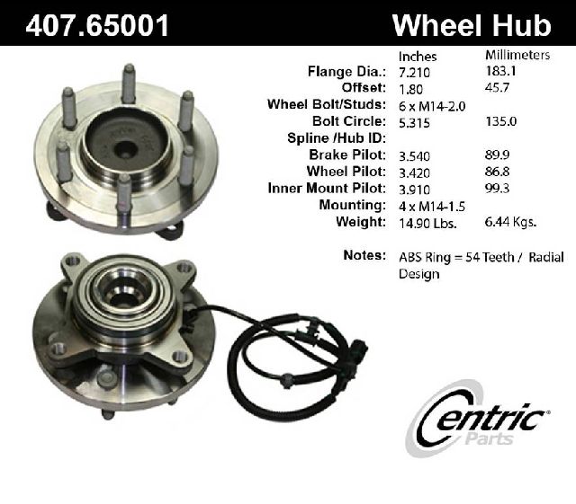 2009-2010 Ford F-150 Wheel Bearing and Hub Assembly - Front (Centric)