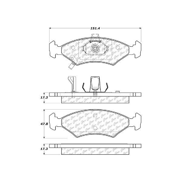 2000 Kia Spectra Disc Brake Pad Set - Front (Centric)