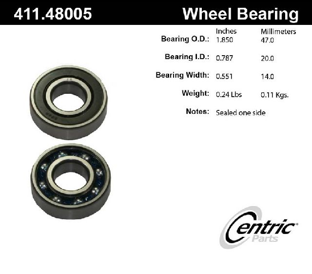 1989-2001 Suzuki Swift Drive Axle Shaft Bearing - Rear Outer (Centric)