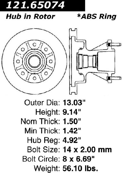 1999-2002 Ford F-350 Super Duty Disc Brake Rotor and Hub Assembly - Front (Centric)