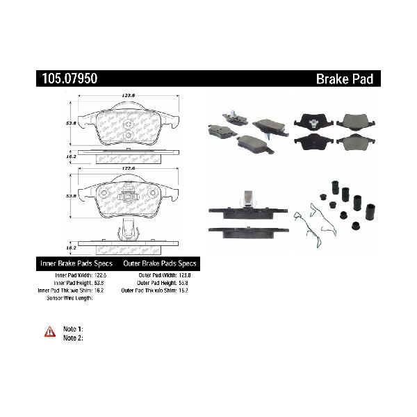1999-2006 Volvo S80 Disc Brake Pad Set - Rear (Centric)
