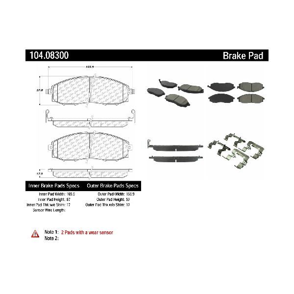 2003-2004 Nissan Frontier Disc Brake Pad Set - Front (Centric)