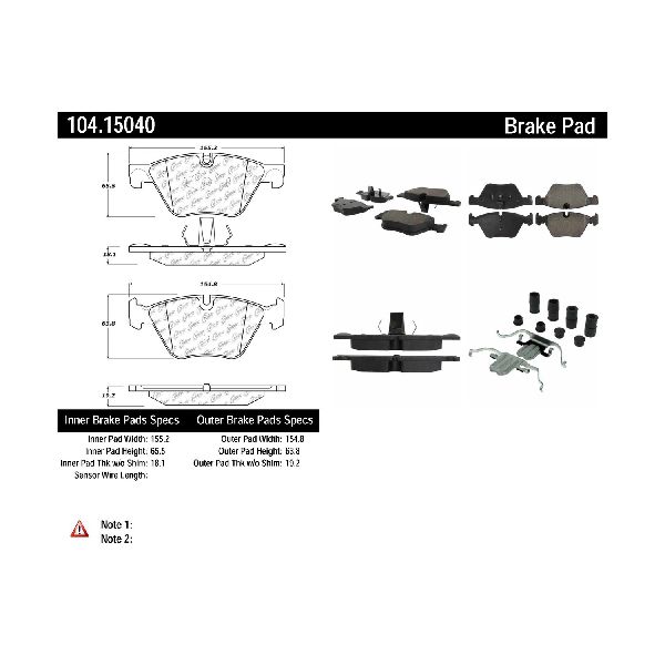 2011-2015 BMW 528i Disc Brake Pad Set - Front (Centric)