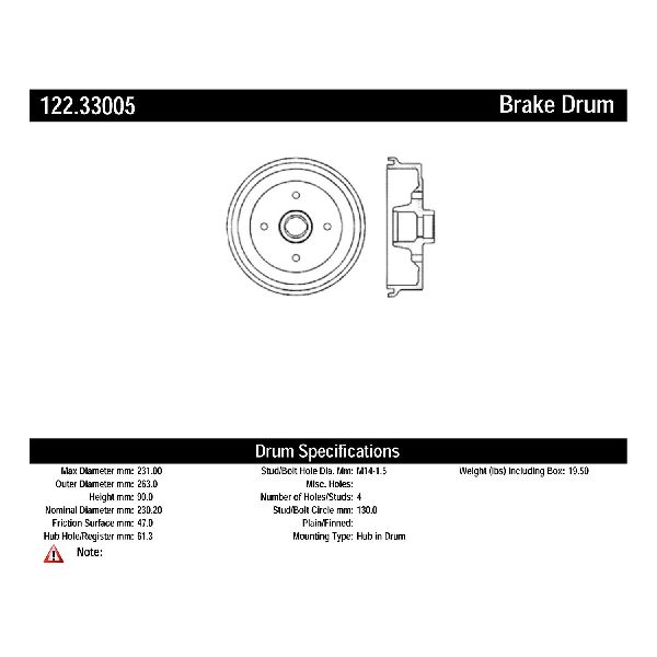 1967-1977 Volkswagen Beetle Brake Drum - Front (Centric)