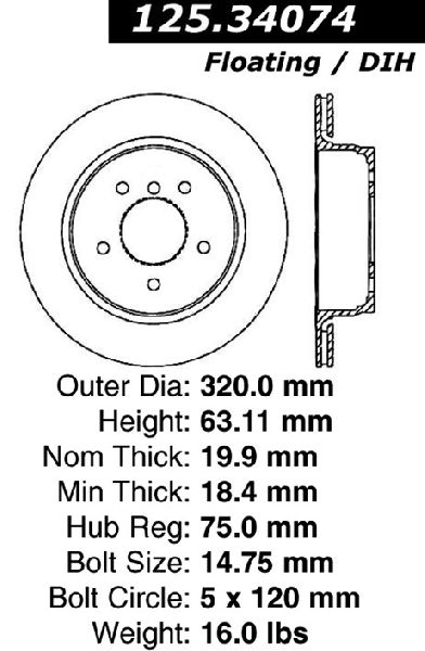 2008-2010 BMW 528i Disc Brake Rotor - Rear (Centric)