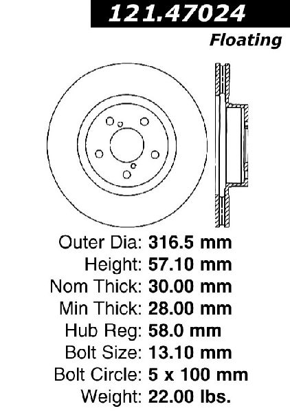 2014-2018 Subaru Forester Disc Brake Rotor - Front (Centric)