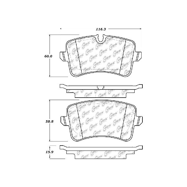 2014-2018 Audi A6 Disc Brake Pad Set - Rear (Centric)