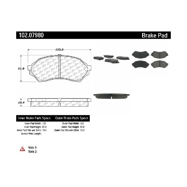 1999-2001 Mazda Protege Disc Brake Pad Set - Front (Centric)