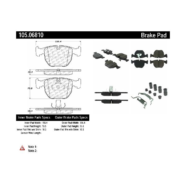 2001-2003 BMW 530i Disc Brake Pad Set - Front (Centric)