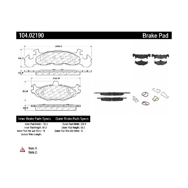 1987-1990 Dodge Shadow Disc Brake Pad Set - Front (Centric)