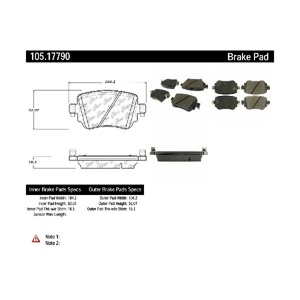 2018-2020 Volkswagen GTI Disc Brake Pad Set - Rear (Centric)