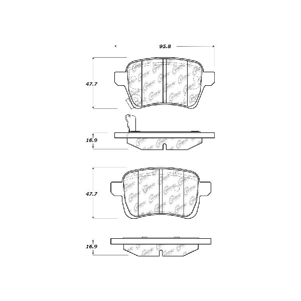 2014-2020 Fiat 500L Disc Brake Pad Set - Rear (Centric)