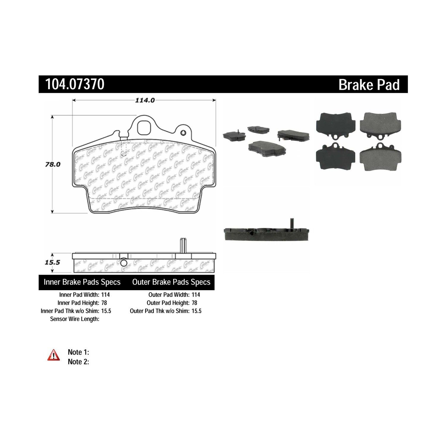 2008, 2007, 2006, 2005, 2004, 2003, 2002, 2001, 2000, 1999, 1998, 1997 Porsche Boxster Disc Brake Pad Set