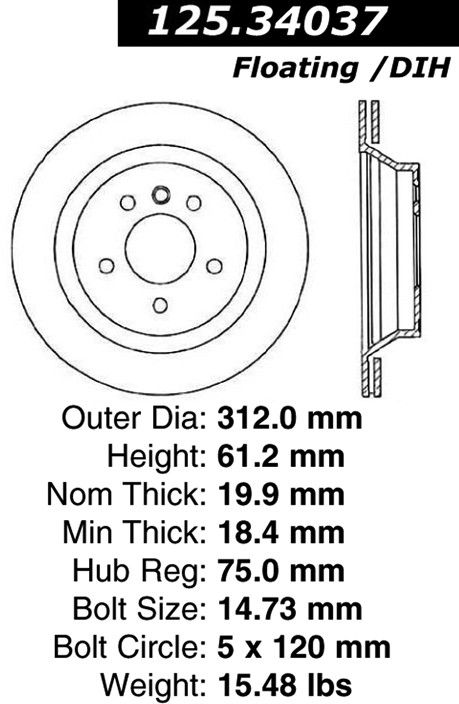 1999, 1998, 1997, 1996, 1995, 1994 BMW M3 Disc Brake Rotor