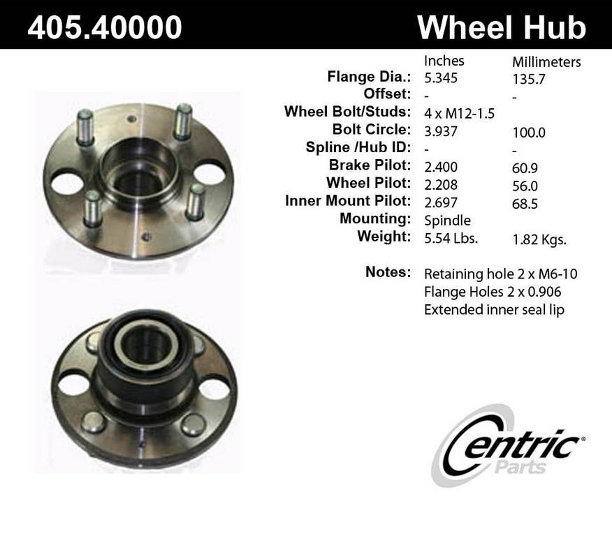 1993, 1992, 1991, 1990 Acura Integra Wheel Bearing and Hub Assembly