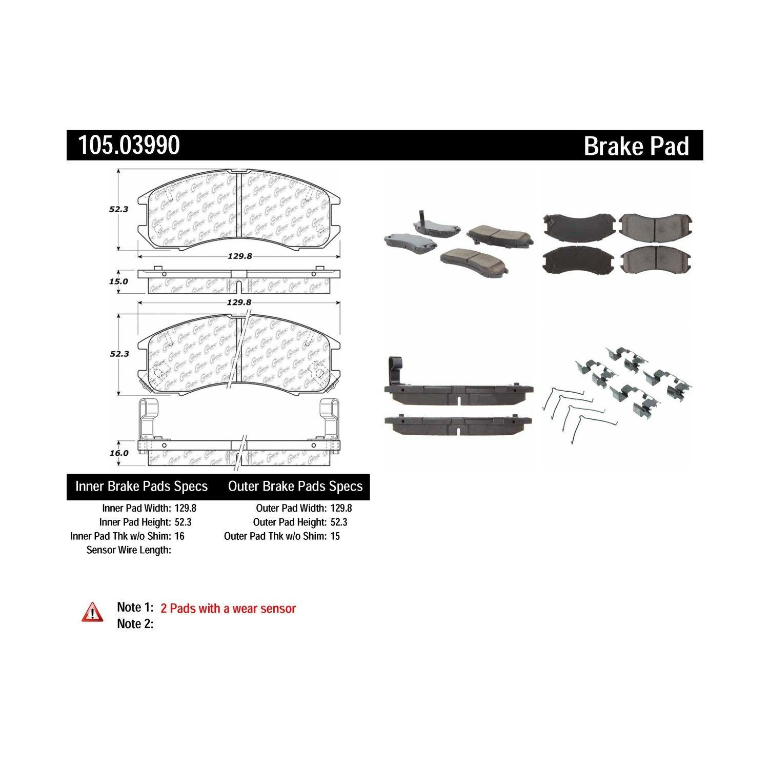 1992, 1991, 1990, 1989 Ford Probe Disc Brake Pad Set