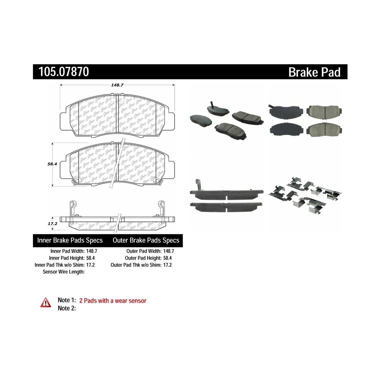 2003, 2002, 2001 Acura CL Disc Brake Pad Set