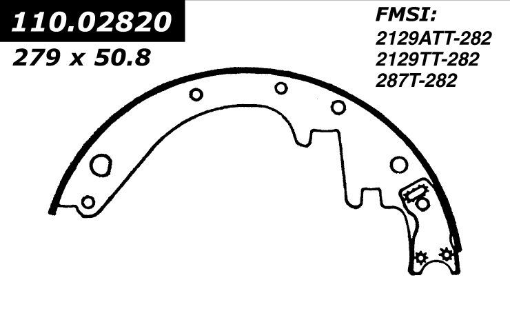 1975, 1974, 1973, 1972, 1971, 1970, 1969, 1968, 1967, 1966, 1965 Ford F-100 Drum Brake Shoe