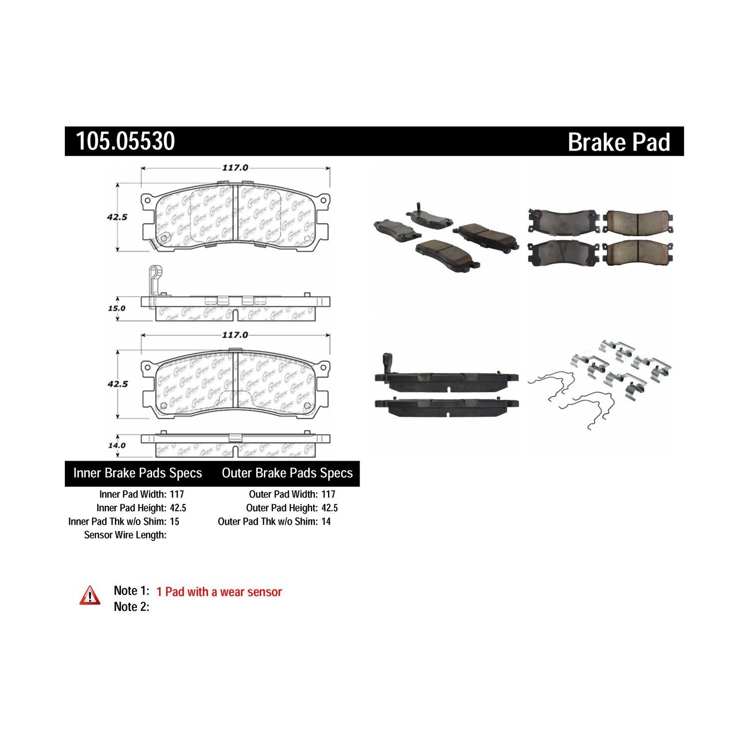 1998, 1997, 1996, 1995, 1994, 1993 Mazda MPV Disc Brake Pad Set