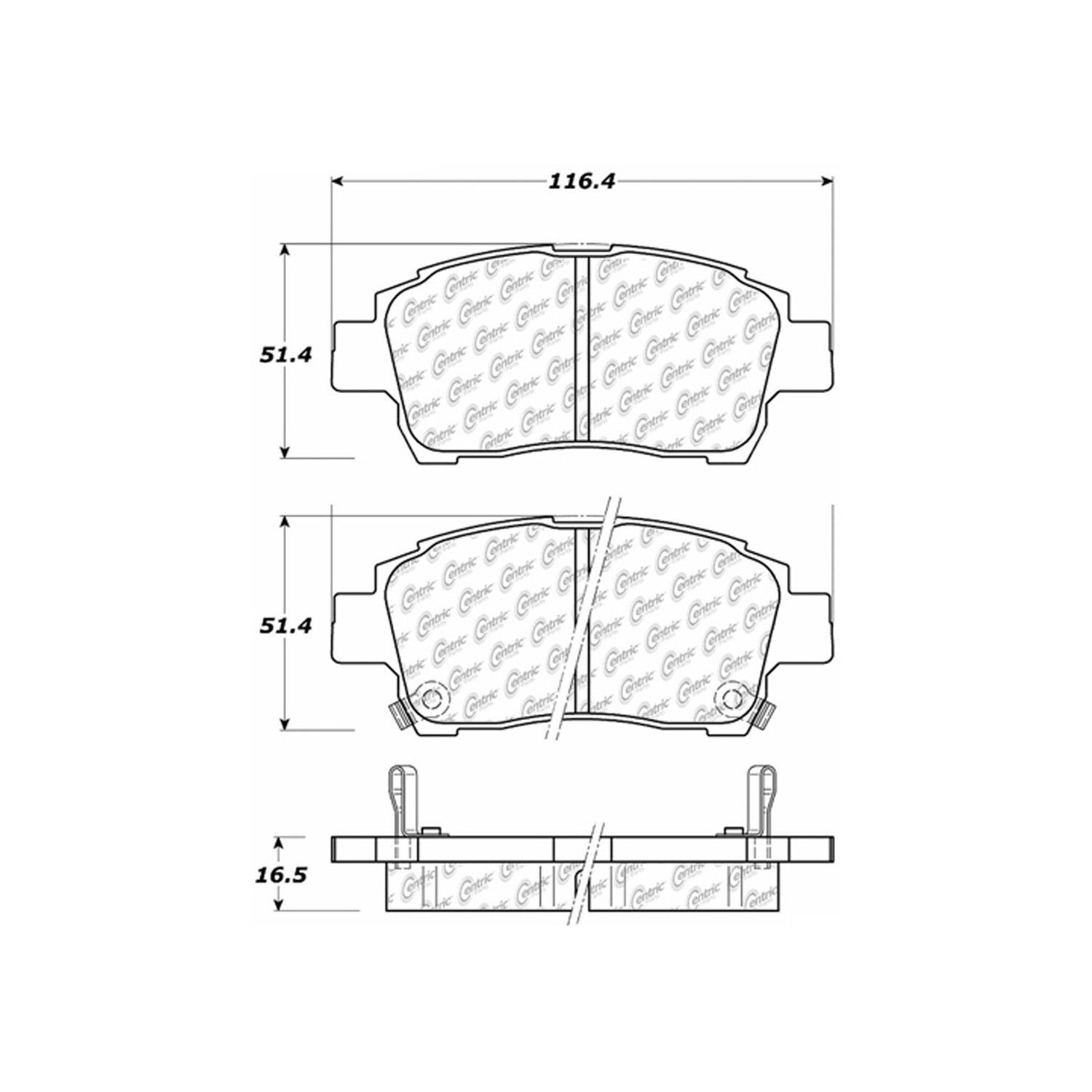 2009, 2008, 2007, 2006, 2005, 2004, 2003, 2002, 2001 Toyota Prius Disc Brake Pad Set