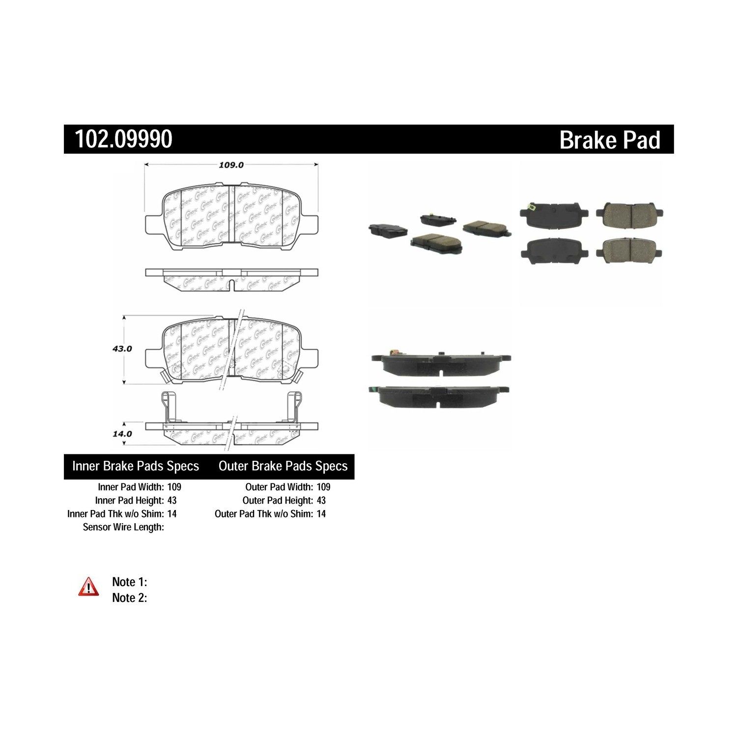 2009, 2008, 2007, 2006, 2005 Buick Allure Disc Brake Pad Set