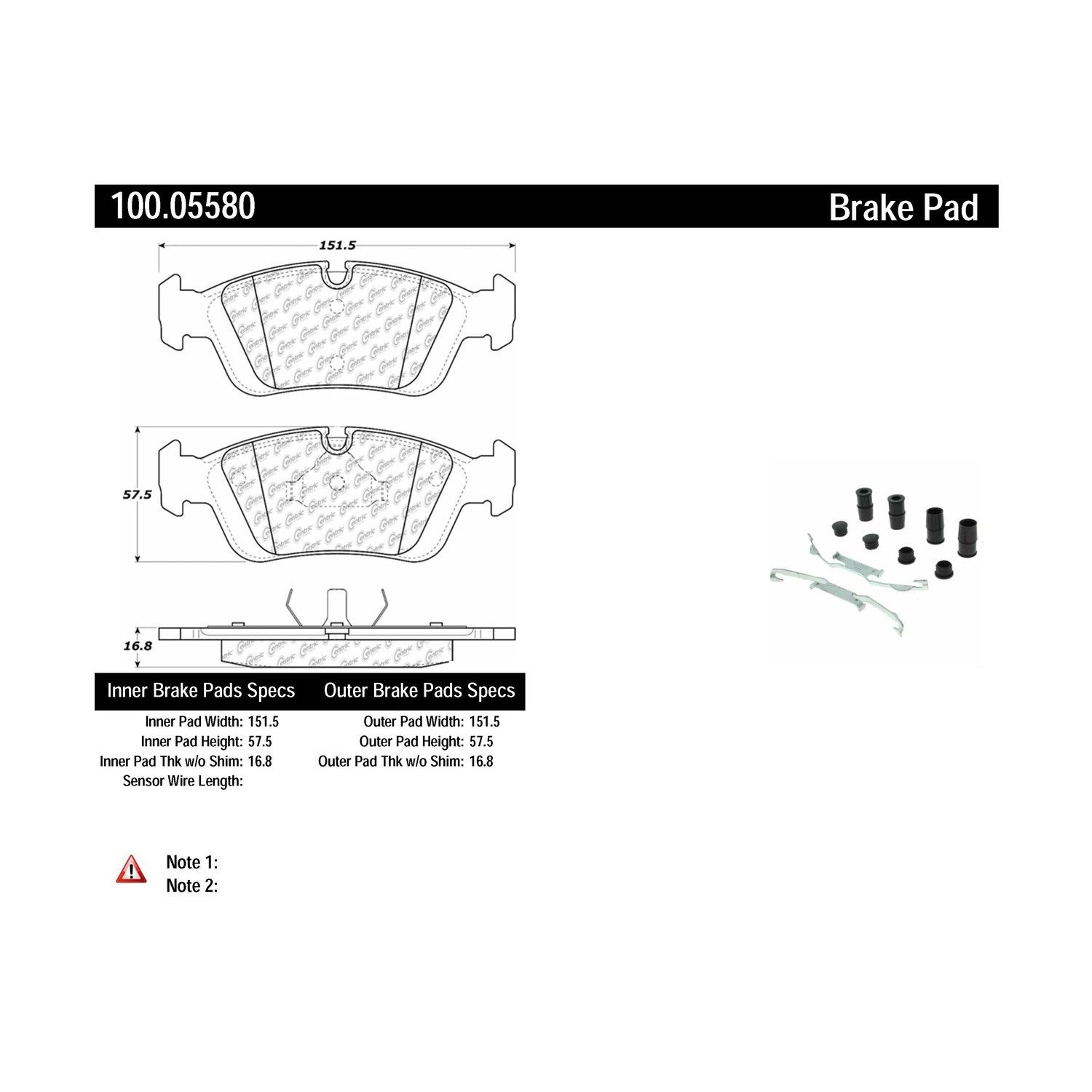 2003-2008 BMW 318i Disc Brake Pad Set Centric