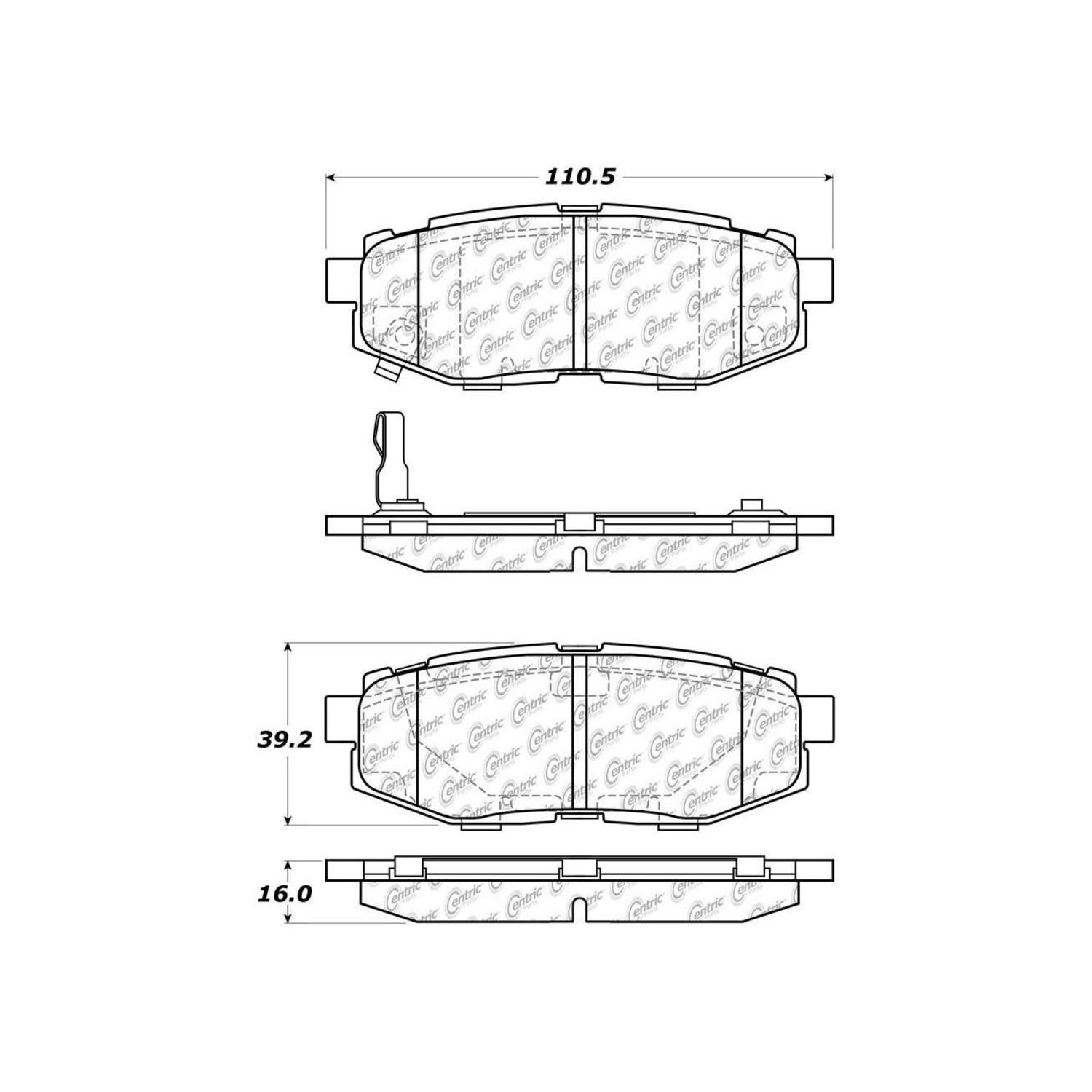 2014, 2013, 2012, 2011, 2010 Subaru Outback Tribeca Disc Brake Pad Set