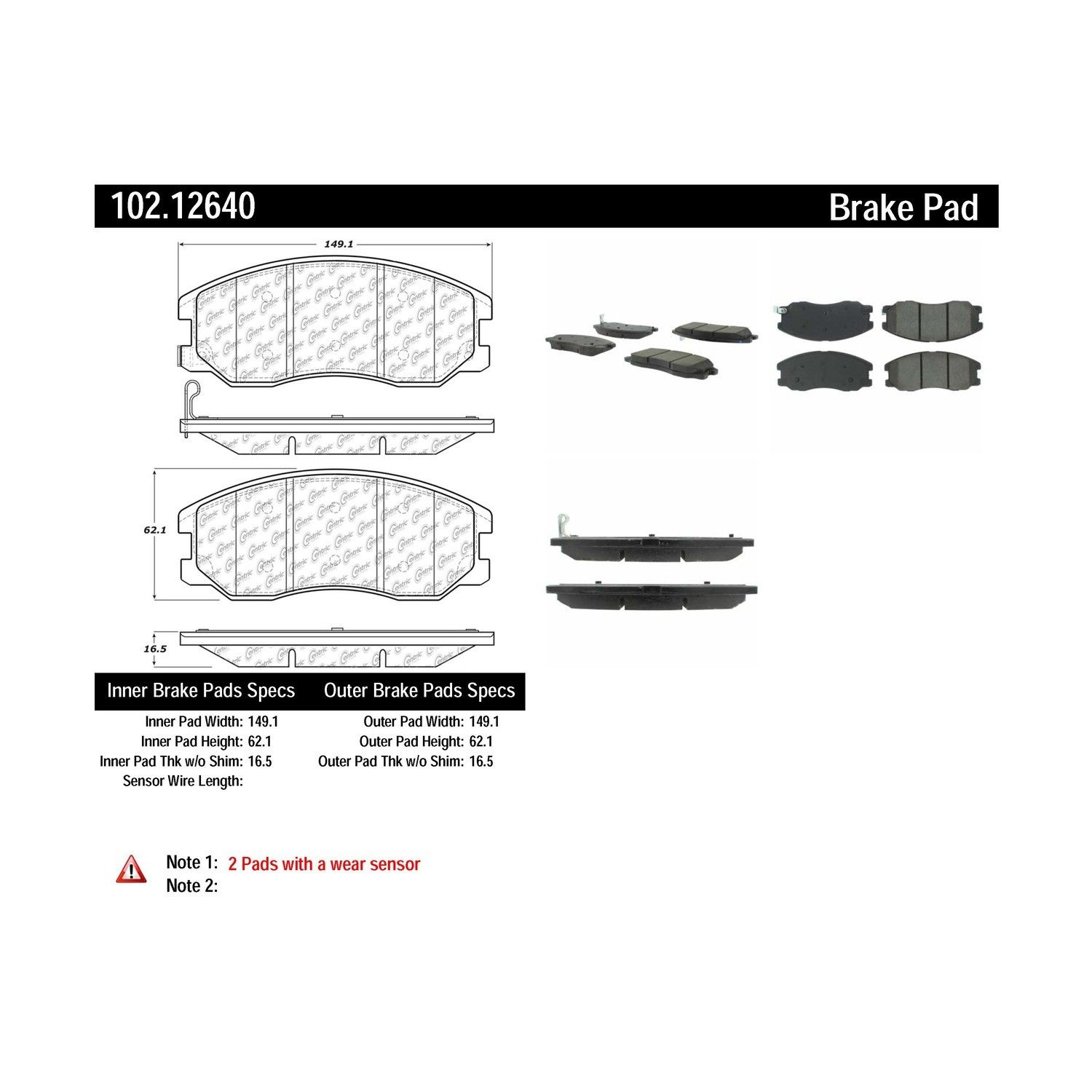 2009, 2008, 2007 Pontiac Torrent Sport Disc Brake Pad Set