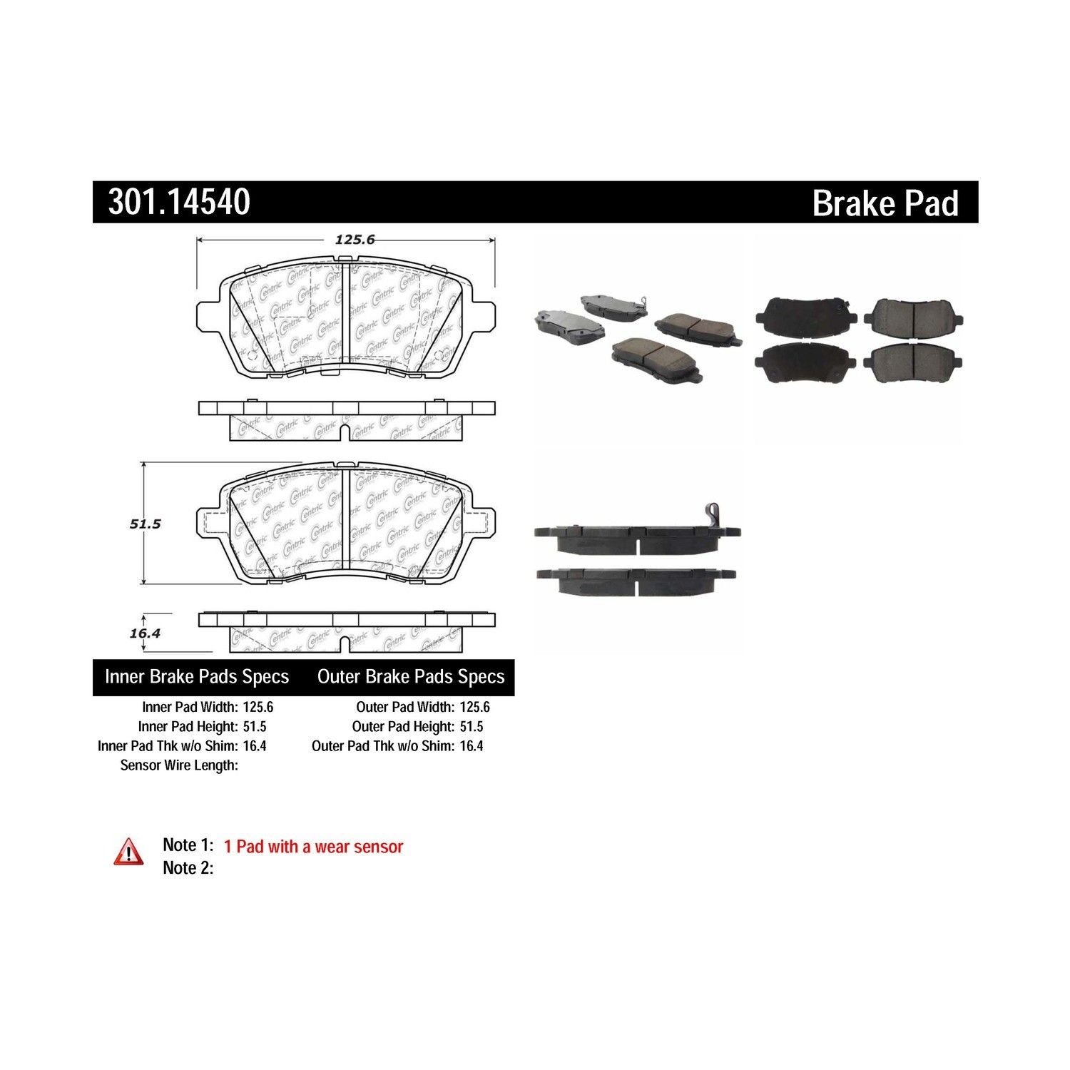 2015, 2014, 2013 Suzuki Swift Disc Brake Pad Set