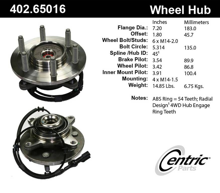 2009, 2008, 2007, 2006, 2005, 2004 Ford F-150 Wheel Bearing and Hub Assembly