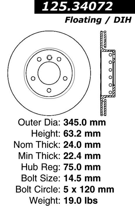 2005, 2004 BMW 545i Disc Brake Rotor