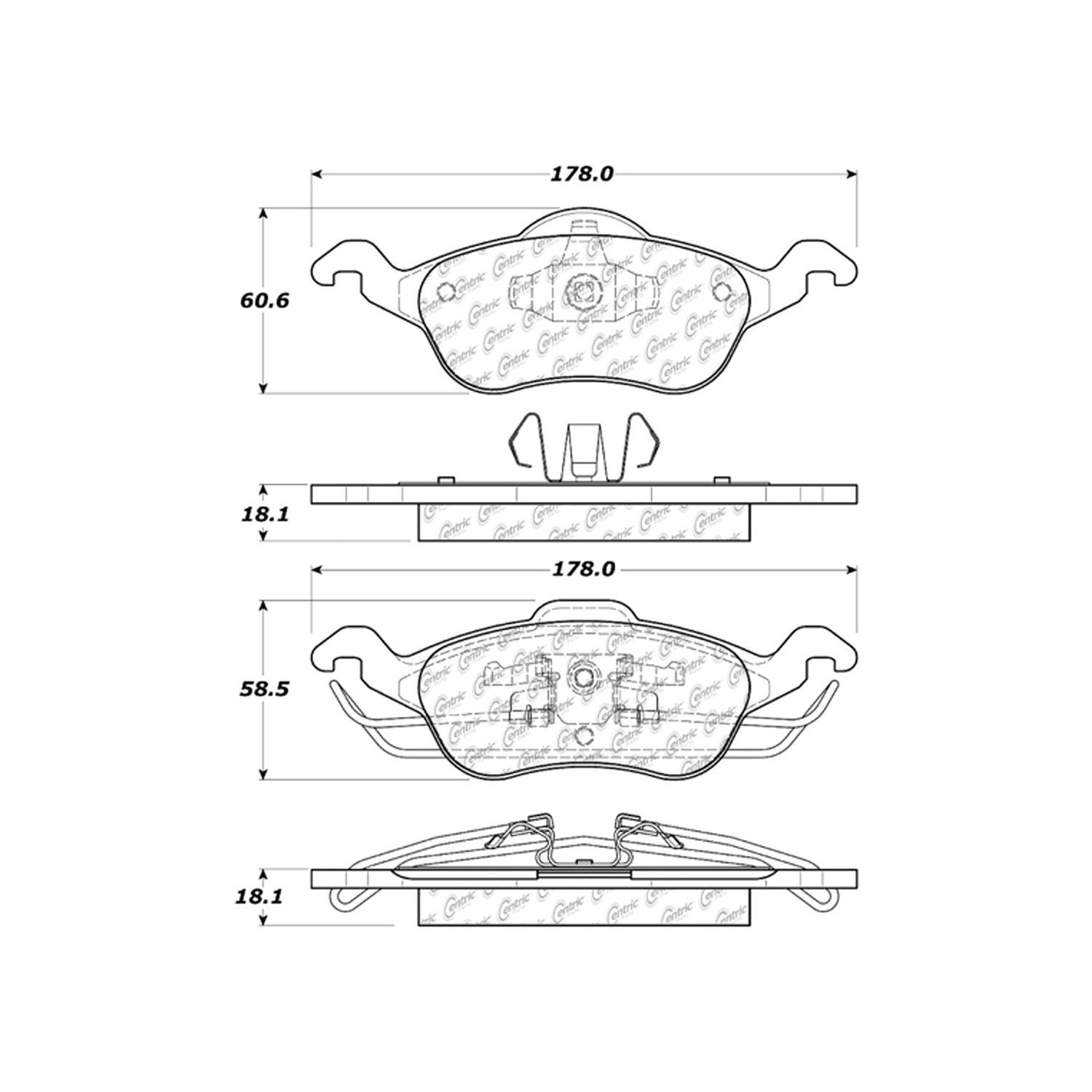 2004, 2003, 2002, 2001, 2000 Ford Focus Disc Brake Pad Set