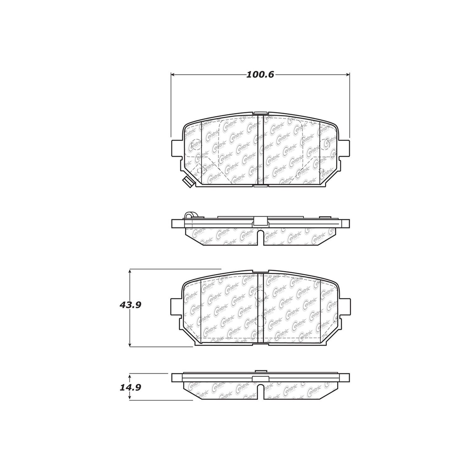 2012, 2011, 2010, 2009, 2008, 2007 Kia Rondo Disc Brake Pad Set