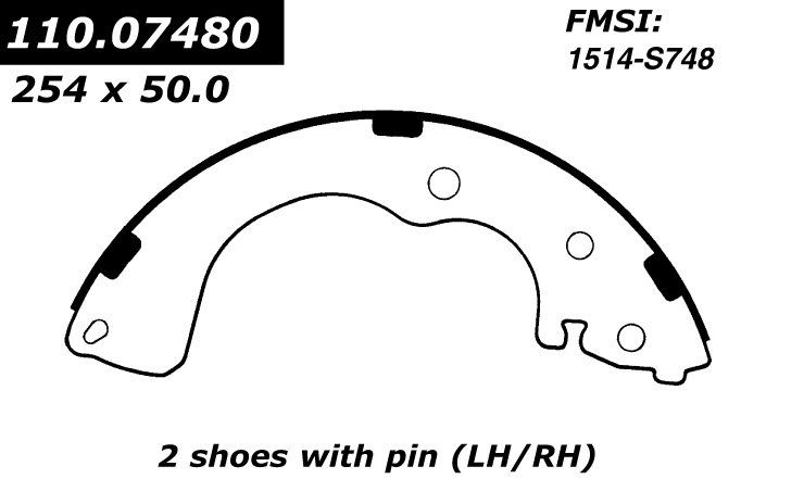2003, 2002, 2001, 2000 Mazda MPV Drum Brake Shoe