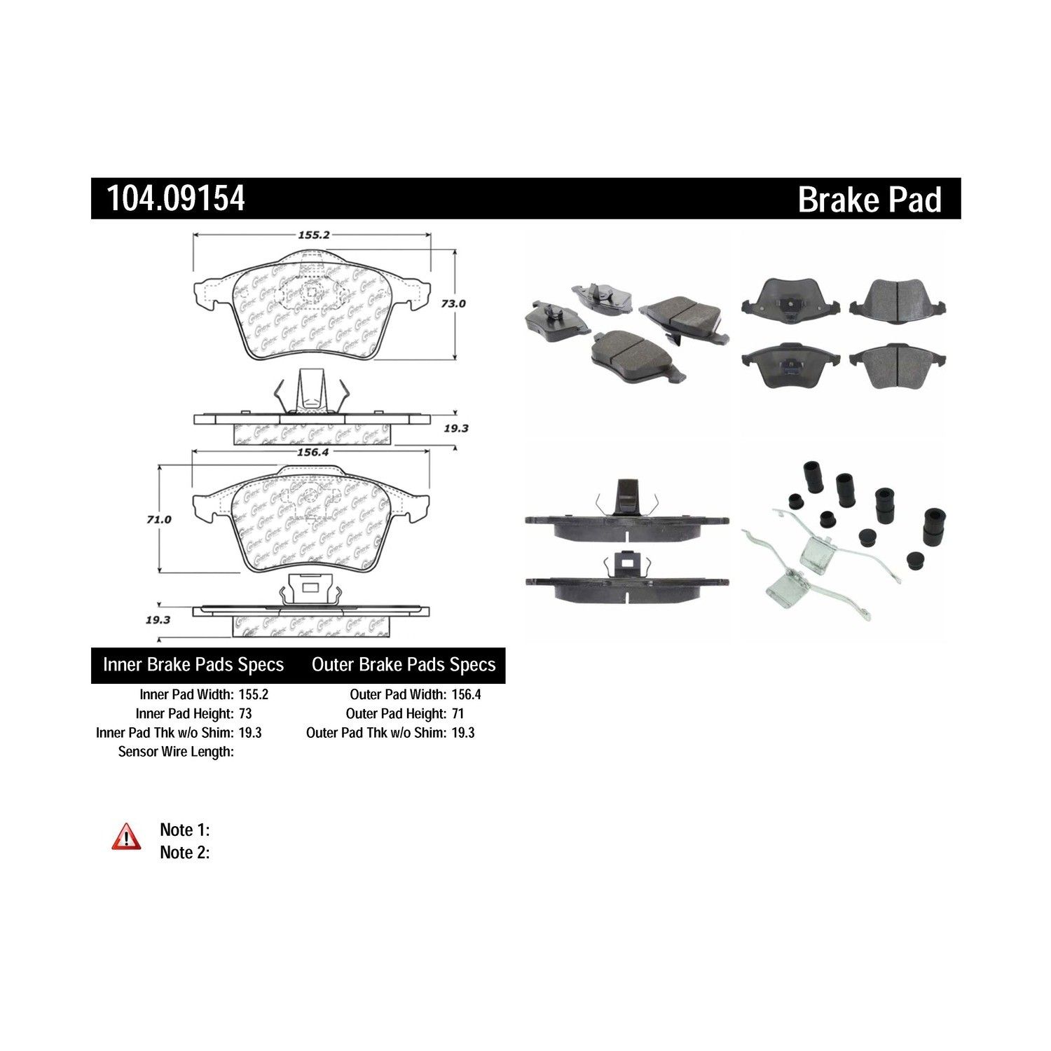 2011, 2010, 2009 Saab 9-3 Disc Brake Pad Set