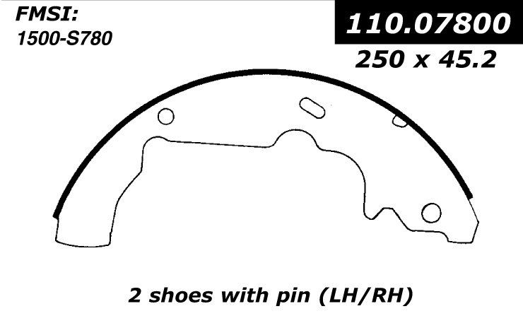 2005, 2004, 2003, 2002, 2001 Pontiac Aztek Drum Brake Shoe