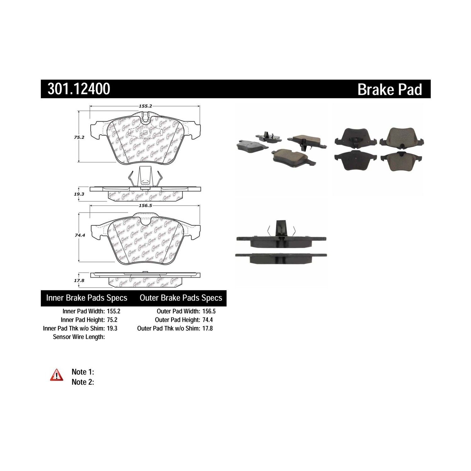 2015, 2014, 2013, 2012, 2011, 2010, 2009, 2008, 2007 Volvo S80 V8 Disc Brake Pad Set